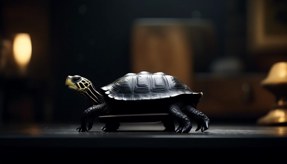 turtles and black objects